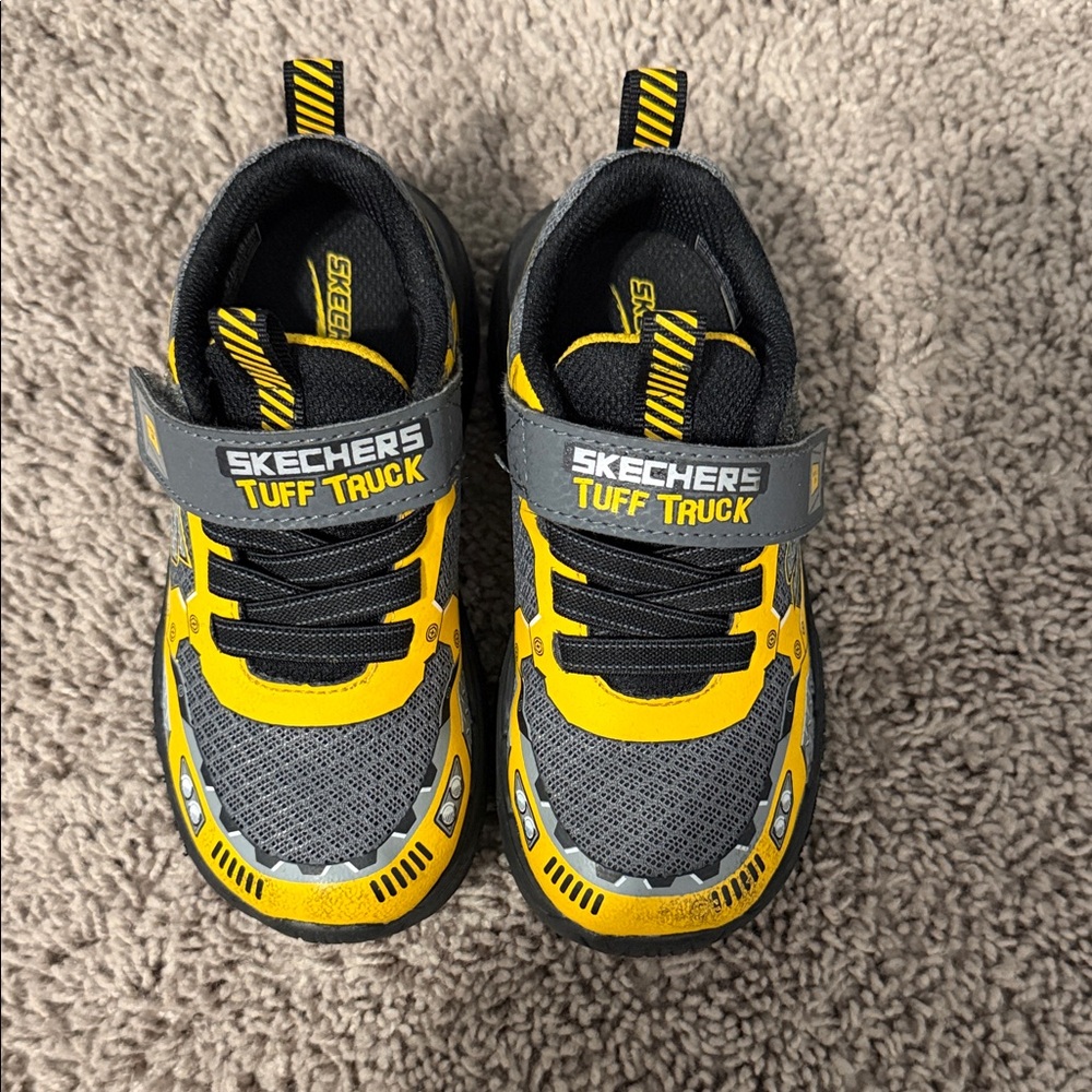 Skechers Tuff Truck Kids Yellow & Gray Athletic Sneakers